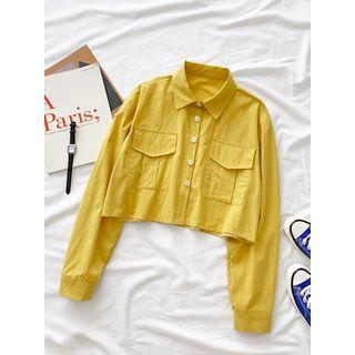 Pocket Detail Cropped Shirt