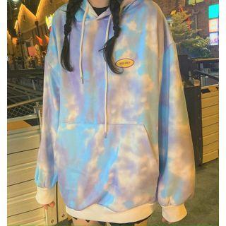 Tie Dye Hoodie Purplish Blue - One Size