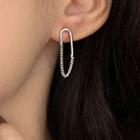 Alloy Chained Earring 1 Pair - Silver Needle - Stud Earring - As Shown In Figure - One Size
