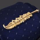 Feather Alloy Tie Clip 1 Pc - Feather Alloy Tie Clip - Gold - One Size