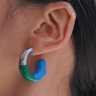 Color Block Open Hoop Earring