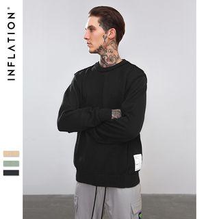 Stitched Plain Knit Sweater