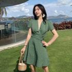 Short-sleeve Dotted Mini Sundress