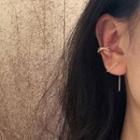 Rhinestone Cross Chained Cuff Earring 1 Pc - As Shown In Figure - One Size
