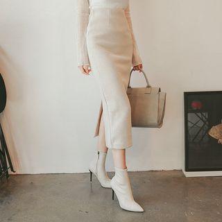 Wool Blend H-line Maxi Skirt