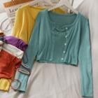 Slim-fit Knit Camisole Top / Cardigan In 6 Colors