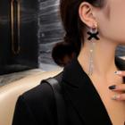 S925 Bow Fringe Stud Earring As Shown In Figure - One Size