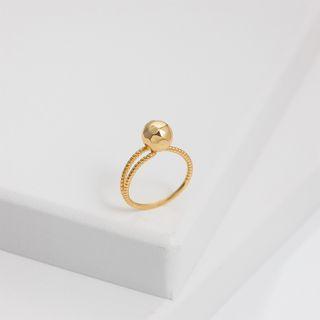 Layered Ball Ring 1 Pc - Gold - One Size