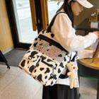 Milk Cow Print Nylon Shopper Bag
