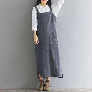 Striped Maxi Pinafore Dress