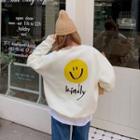 Smile-printed Boxy Pullover