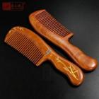 Print Wooden Hair Comb As Shown In Figure - One Size