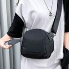 Plain Nylon Zip Crossbody Bag Black - One Size