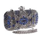 Beaded Clutch With Metal Chain Silver - One Size