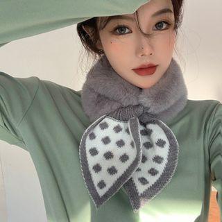 Patchwork Faux-fur Circle Scarf