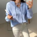 Lace-up Front Lightweight Sweater