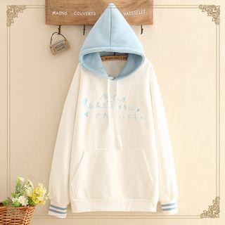 Embroidered Color-block Hoodie