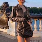 Strapless Faux Leather Mini Bodycon Corset Dress / Cropped Open-front Jacket