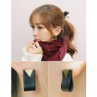 Faux-leather Metal-trim Earrings
