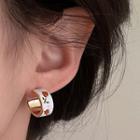 Flower Glaze Alloy Open Hoop Earring