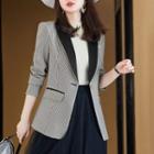 Contrast Lapel Blazer