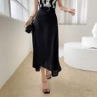 Asymmetric-hem A-line Skirt With Belt