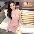 Long-sleeve Cutout Slim Fit Dress