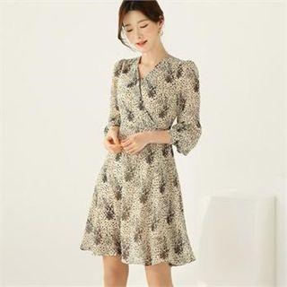 Tall Size Patterned Chiffon Dress