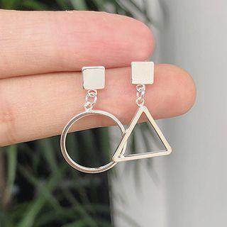 Non-matching Geometric Dangle Earring