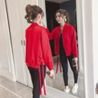 Side Lace-up Bomber Jacket