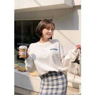 Penguin Letter Print Sweatshirt