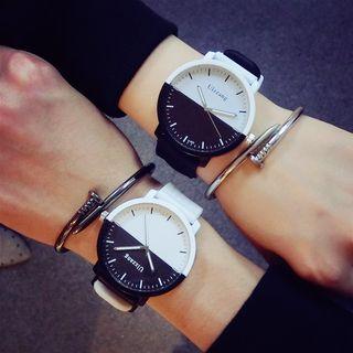 Couple Matching Two-tone Strap Watch