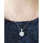 Rhinestone-pendant Ball-chain Necklace