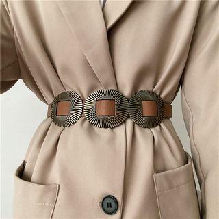 Faux Leather Belt Light Brown - One Size