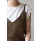 Eyelet-lace Trim Sleeveless Top