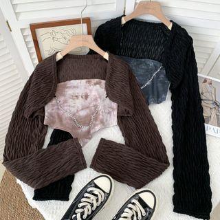 Set: Tie-dyed Tube Top + Chain-accent Cape Top