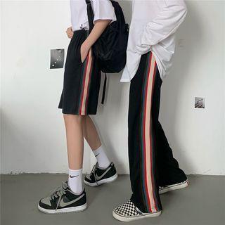 Striped Side Shorts / Wide Leg Pants
