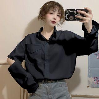 Cutout Plain Shirt
