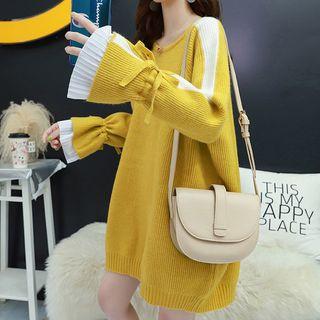 Colored Panel Sweater Dress