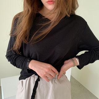 Linen Blend M Lange Sheer Top