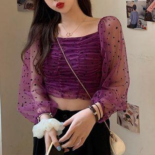 Chiffon Balloon-sleeve Top