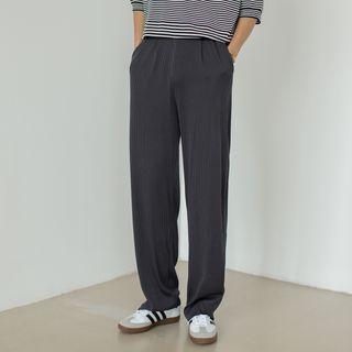 Ice Silk High-waist Contrast-trim Waist Pants