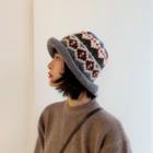 Patterned Knit Bucket Hat