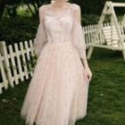 Lace Panel Bridesmaid Party Dress
