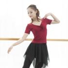 Elbow-sleeve Dancing Top / Inset Legging Skirt / Set