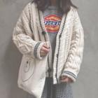 Contrast Cable Knit Cardigan