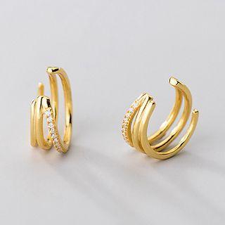 Metal Ear Cuff 1 Pair - Gold - One Size