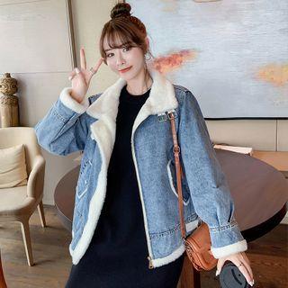 Denim Zip Fleece Jacket