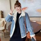 Denim Zip Fleece Jacket