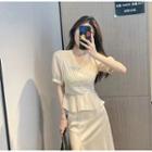 Short-sleeve Blouse / Midi Mermaid Skirt
